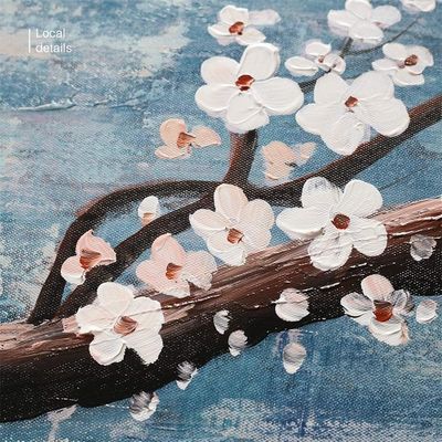 3 Pieces of Floral Modern Landscape Wall Decoration Hand Painted Flower Oil Canvas Materials Canvas Oil and Canvas