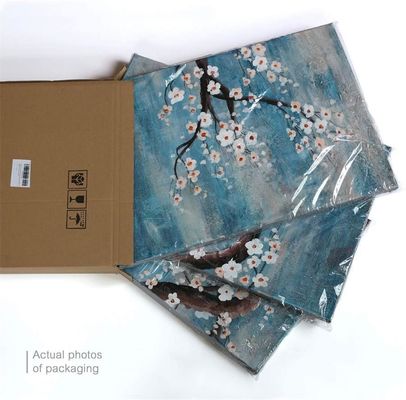 3 Pieces of Floral Modern Landscape Wall Decoration Hand Painted Flower Oil Canvas Materials Canvas Oil and Canvas