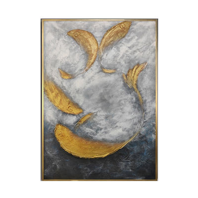 Custom Handmade 6 Color Print Method Gold Foil Landscape Wall Art Painting 3D Textured Artwork for Customized Home Decor