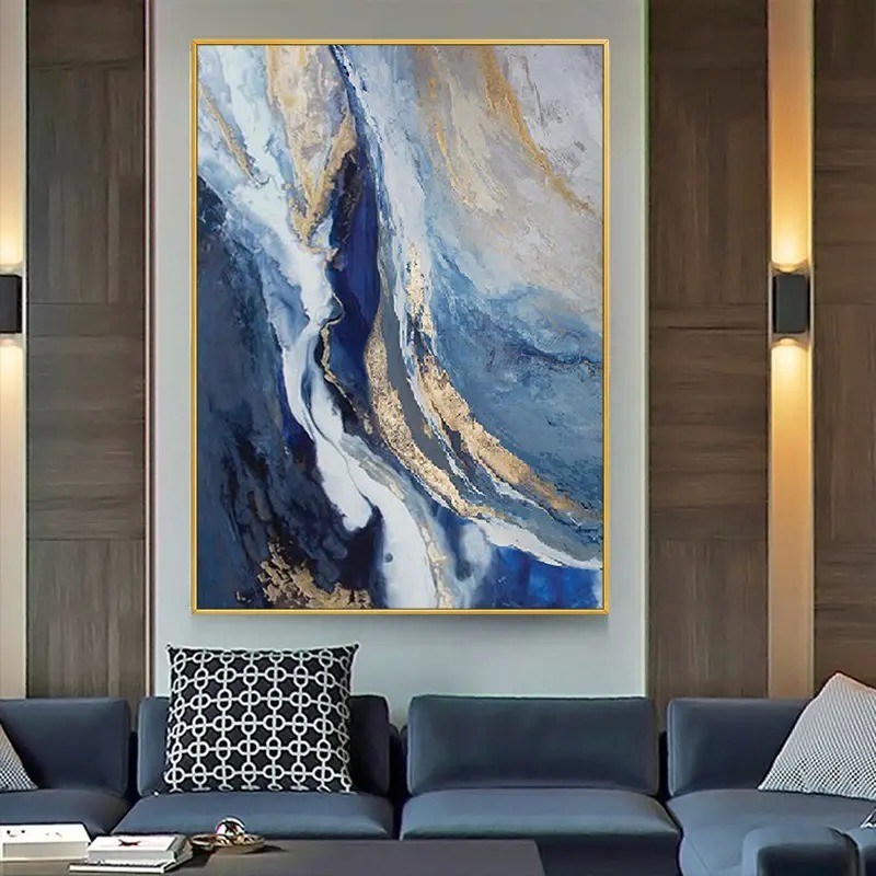 Handpainted Abstract Canvas Landscape Oil Painting Modern Style Wall Hanging Decor Art