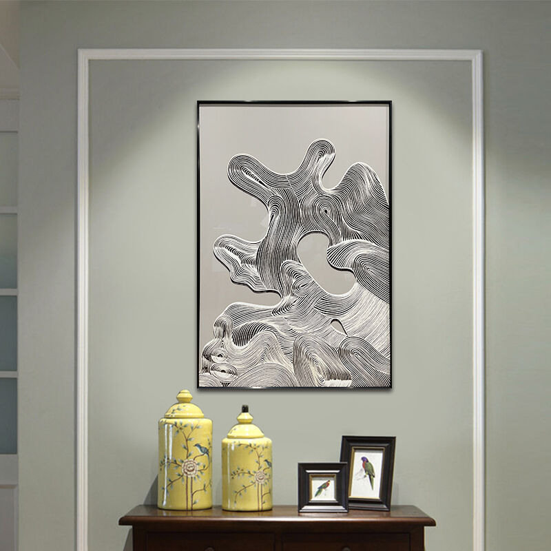 Modern 3D Abstract Relief Hand Painted Oil Painting on Canvas Wall Art with Customized Size